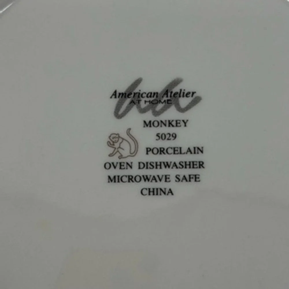 American Atelier at Home Monkey 5029‎ Porcelain Salad Plate 8